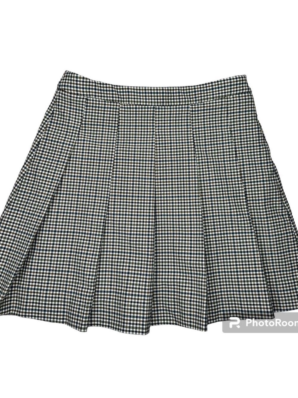 ZARA GINGHAM PLEATED  MINI SKIRT NAVY, CAMEL & CREAM SKIRT GIRLS SIZE 13-14
